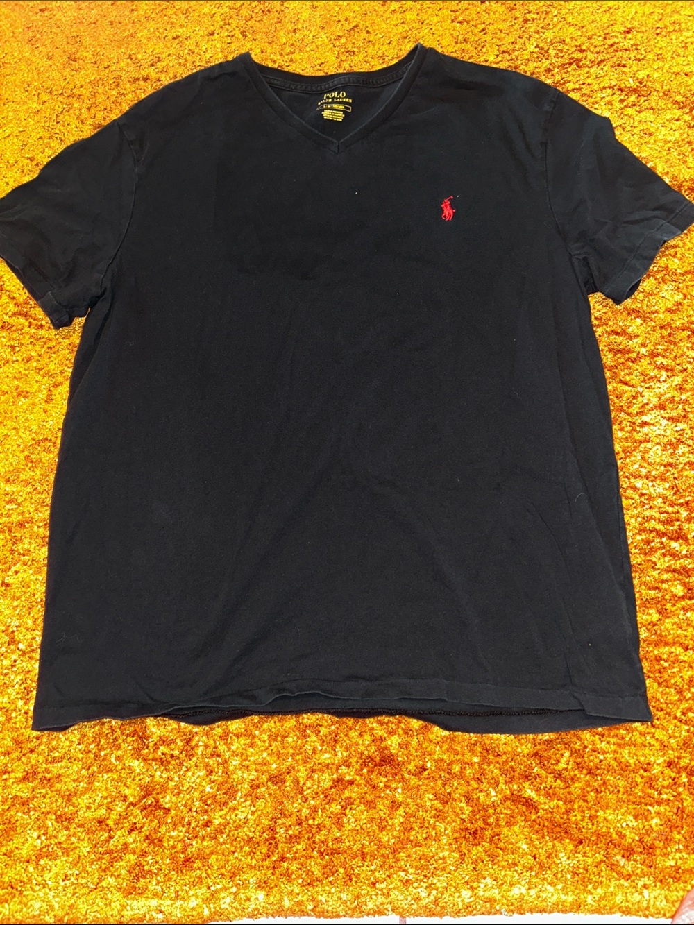 Polo by Ralph Lauren Black Short Sleeve Tee with Red Logo